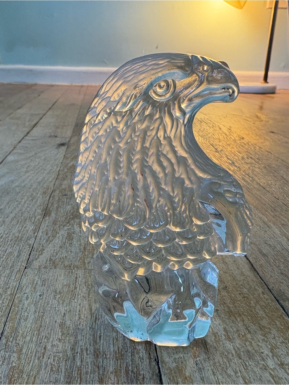Clear Glass Eagle Sculpture